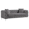 Image de Canapé 3 places chesterfield en velours anthracite EDWINA