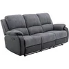 Image de Canapé 3 places relax en microfibre et simili gris et noir BRODY