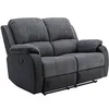 Image de Canapé 2 places relax en microfibre et simili gris et noir BRODY