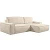 Image de Canapé d'angle convertible en tissu bouclette beige AMELIA - Angle droit