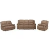 Image de Canapé 3+2+1 places relax en microfibre HERNANI - Taupe