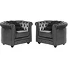 Image de Lot de 2 Fauteuils CHESTERFIELD - Velours anthracite