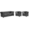Image de Canapé 3 places et 2 fauteuils CHESTERFIELD - Velours anthracite