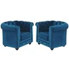 Image de Lot de 2 Fauteuils CHESTERFIELD - Velours bleu canard