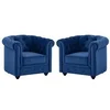 Image de Lot de 2 Fauteuils CHESTERFIELD - Velours bleu roi