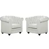 Image de Lot de 2 Fauteuils CHESTERFIELD - Simili Blanc