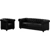 Image de Canapé 3 places et fauteuil CHESTERFIELD - Simili Noir