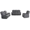 Image de Canapés 3 places 2 places et un fauteuil relax électrique en tissu gris NEVERS