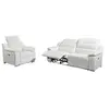 Image de Canapé 3 places et fauteuil relax électrique en cuir blanc ARENA III