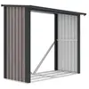 Image de Abri bûches métal en acier galvanisé effet bois 1,98 m3 - 2,5 stères - L182 x P89 x H156cm - BIRWOOD