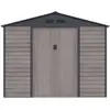 Image de Abri de jardin métal en acier galvanisé effet bois gris 7,17 m² - ADELMO