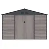 Image de Abri de jardin métal en acier galvanisé effet bois gris 13,12 m² - ADELMO