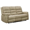 Image de Canapé 3 places relax électrique en tissu taupe avec tablette NEVERS