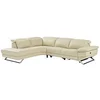 Image de Canapé d'angle gauche relax électrique en cuir de vachette beige PUNO II