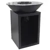 Image de Barbecue plancha brasero à charbon et bois avec rangement L80 x l80 x H95 cm noir - IGNOS
