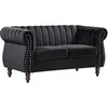 Image de Canapé chesterfield 2 places en velours noir TRUMBO