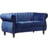 Image de Canapé chesterfield 2 places en velours bleu roi TRUMBO