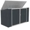Image de Abri pour poubelle triple en acier galvanisé gris anthracite - L237 x P101 x H131 cm - ILARIO