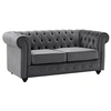 Image de Canapé 2 places en velours anthracite CHESTERFIELD