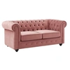 Image de Canapé 2 places en velours rose pastel CHESTERFIELD