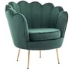 Image de Fauteuil coquillage en velours vert sapin DANDELION