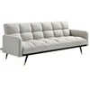 Image de Canapé 3 places convertible en tissu beige ROREMA