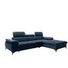 Image de Canapé d'angle droit convertible en velours bleu nuit SAMARA