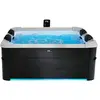 Image de Spa semi-rigide 6 places gris anthracite avec LED et accessoires -128 jets - L160 x l160 x H65 cm - NAPUKA