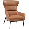 Image de Fauteuil en cuir de buffle camel DINNIA