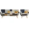 Image de Canapé 3 places et fauteuil en tissu patchwork SERTI II