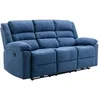 Image de Canapé 3 places relax électrique en tissu bleu BUROLO