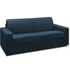 Image de Canapé 3 places convertible express en tissu bleu nuit COGLIO