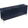 Image de Buffet avec 4 portes en MDF et acier - Bleu et doré - YESINIA