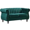 Image de Canapé chesterfield 2 places en velours vert émeraude TRUMBO