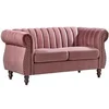 Image de Canapé chesterfield 2 places en velours vieux rose TRUMBO