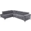 Image de Canapé d'angle gauche relax avec assise coulissante électrique en tissu anthracite MONISO