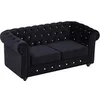 Image de Canapé 2 places en velours noir et boutons effet cristal CHESTERFIELD
