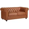 Image de Canapé 2 places en cuir de vachette camel CHESTERFIELD