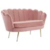 Image de Canapé 2 places coquillage en velours rose DANDELION