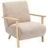 Image de Fauteuil en tissu beige et bois JULOMO