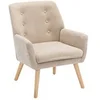 Image de Fauteuil en tissu beige SERINO