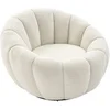 Image de Fauteuil coquillage pivotant en tissu bouclette blanc COSSATO