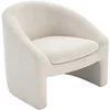Image de Fauteuil en tissu bouclette blanc OSSANA