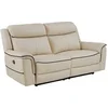 Image de Canapé 3 places relax électrique en cuir beige ADELIO