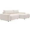 Image de Canapé d'angle droit convertible en tissu chiné crème DAVISO