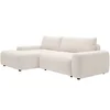 Image de Canapé d'angle gauche convertible en tissu chiné crème DAVISO