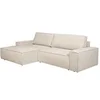 Image de Canapé d'angle gauche convertible en tissu texturé beige AMELIA