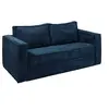 Image de Canapé 3 places convertible express en velours côtelé bleu nuit - Couchage à lattes larges 140 cm - Matelas 14 cm LORETO