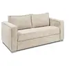 Image de Canapé 3 places convertible express en velours côtelé beige - Couchage à lattes larges 140 cm - Matelas 18 cm LORETO