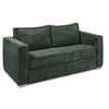Image de Canapé 3 places convertible express en velours côtelé vert sapin - Couchage à lattes larges 140 cm - Matelas 18 cm LORETO